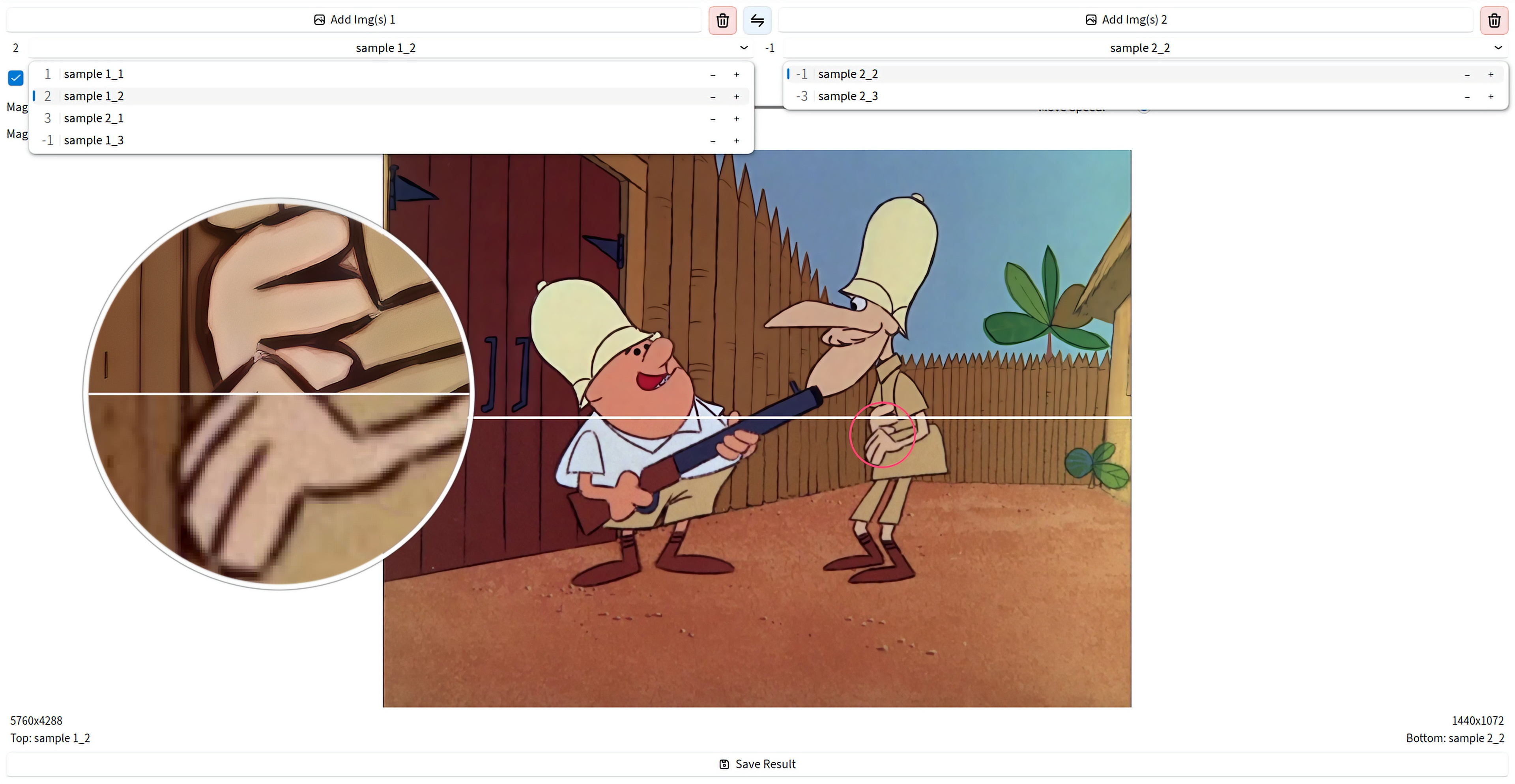 Horizontal split with drag-and-drop image list
