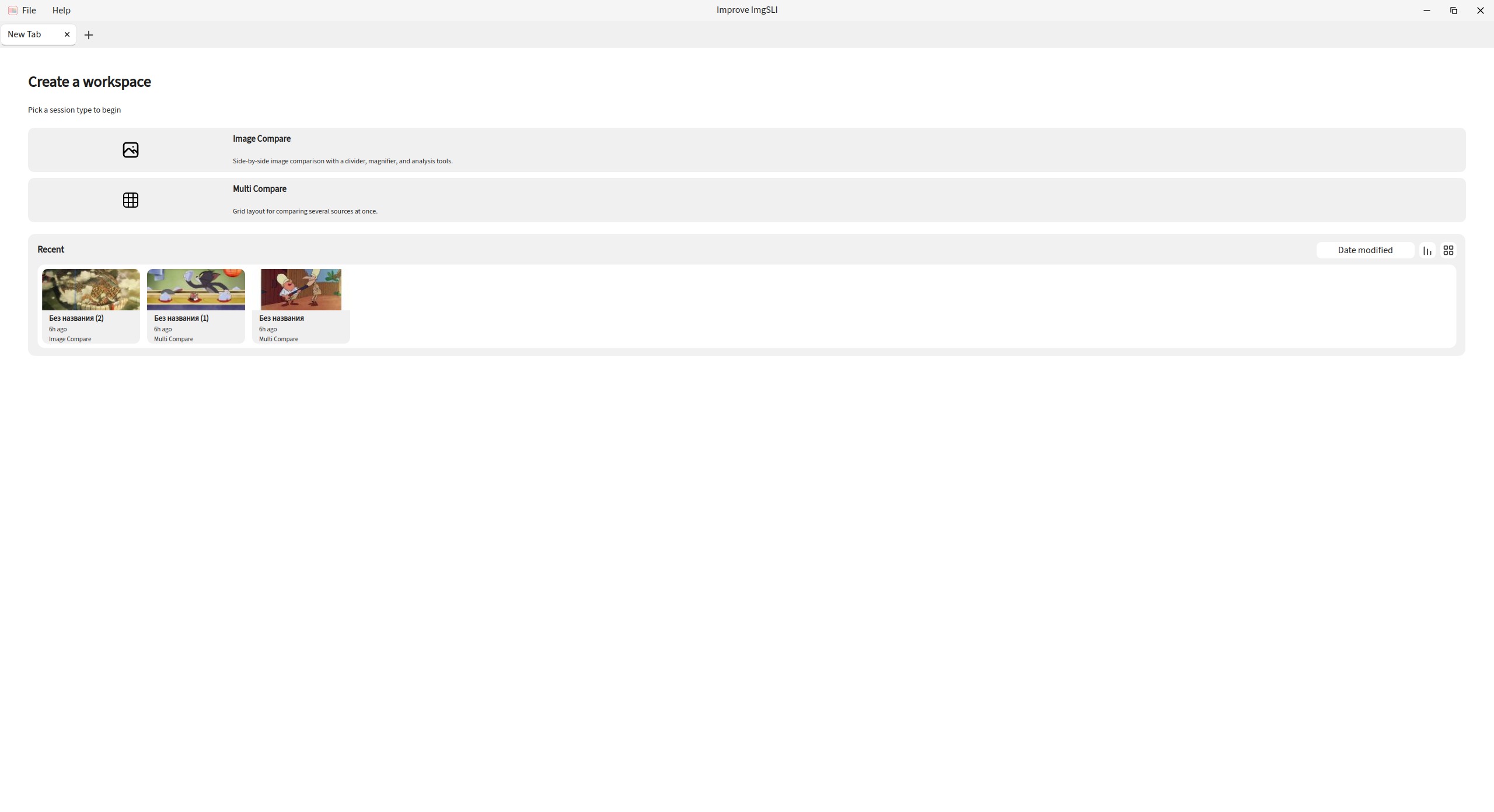Session picker and recent projects